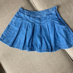 American Eagle Denim Pleated Mini Skirt